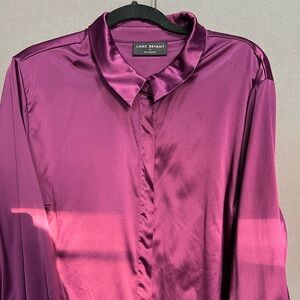 Lane Bryant Rich Purple Satin Top Lot 60